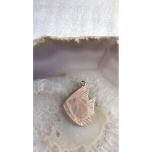 Pretty Rose Quartz Fish Pendant